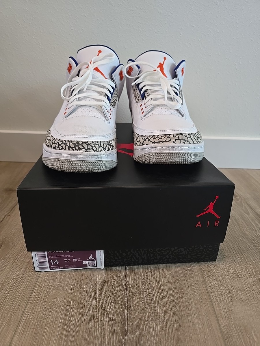 Size 14 - Air Jordan 3 Retro Knicks Clean With Box
