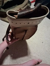 Blue Arrows and Old Leather Quiver, Some are Damaged, With 7 Arrow Tips