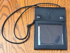 1791 Gunleather EDC Large Badge Credential Holder Wallet Lanyard Black Leather