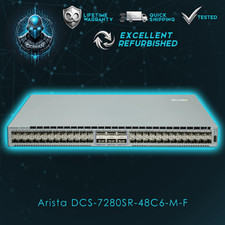 Arista DCS-7280SR-48C6-M-F 48x10GbE 6x100GbE QSFP Switch, Dual Power