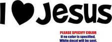I Love Jesus Heart Vinyl Decal Sticker Car Truck window Bumper Various Sizes