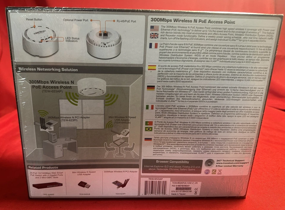 New Sealed Trendnet TEW-650AP N150 Wireless N Access Point 150Mbps SSID BrandNew - Image 2 of 4