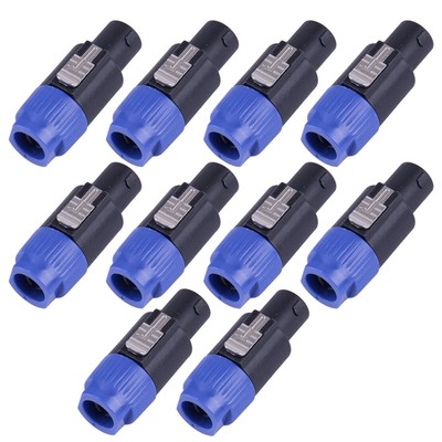 10Pcs Blue Speakon 4 Pin Stecker Kompatibler Audiokabel Adapterstecker