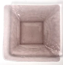 Recycled Art Glass Platter Square Dinner Plate Amethyst Light Purple Fire Ice 11