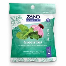 Zand Immunity Green Tea HerbaLozenge | Throat Drops w/ Echinacea & Eucalyptus..