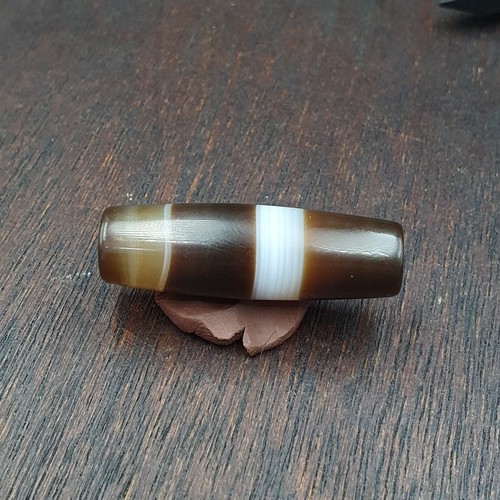Antigua cuenta de ágata natural yemení antigua patrón raro con bandas 34,2 mm BD-12 - Imagen 10 de 10