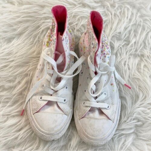 Converse All Star Junior's Kid Size 1 White Confetti Birthday Sneakers |  eBay