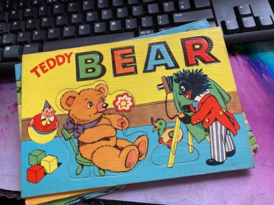 Vintage Lesen lernen und buchstabieren Puzzle x 7