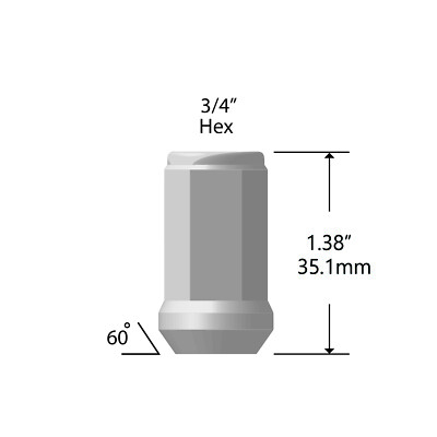 20PC FOR TOYOTA 12X1.5 CHROME ACORN CLOSED LUG NUTS 1.38 TALL [FITS: TOYOTA 20PC FOR TOYOTA 12X1.5 CHROME ACORN CLOSED LUG NUTS 1.38 TALL [FITS: TOYOTA