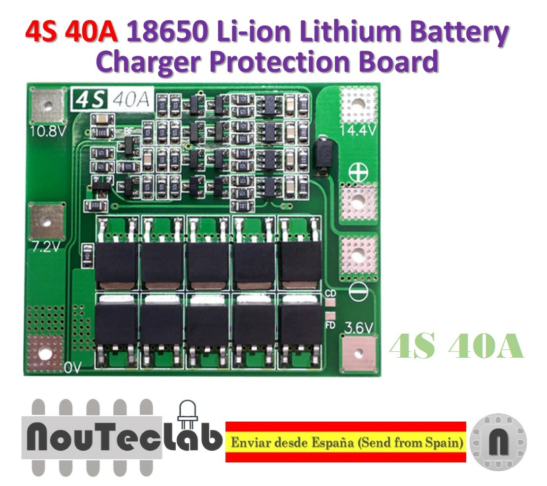 4S 40A 14.8V 16.8V 18650 Lithium Battery Protection Board BMS PCB