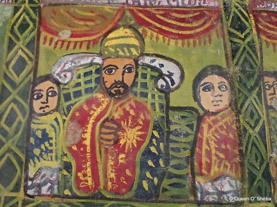 Antique Ethiopian Coptic Painting Bible Story Educational Hand