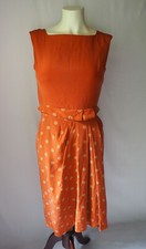 Tahari Petite 100% Sheath Silk Dress Asymmetrical Pleated Burnt Orange Size 4