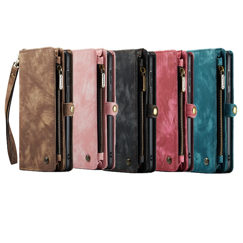 For Samsung A20 A30s A50 A70 Removable Wallet Case Card Zip Leather Flip Cover - Image 2 of 4