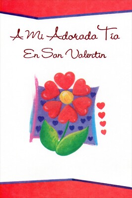 Spanish VALENTINE S DAY Card FOR AUNT ADORADA TIA by Magic Moments + Envelope