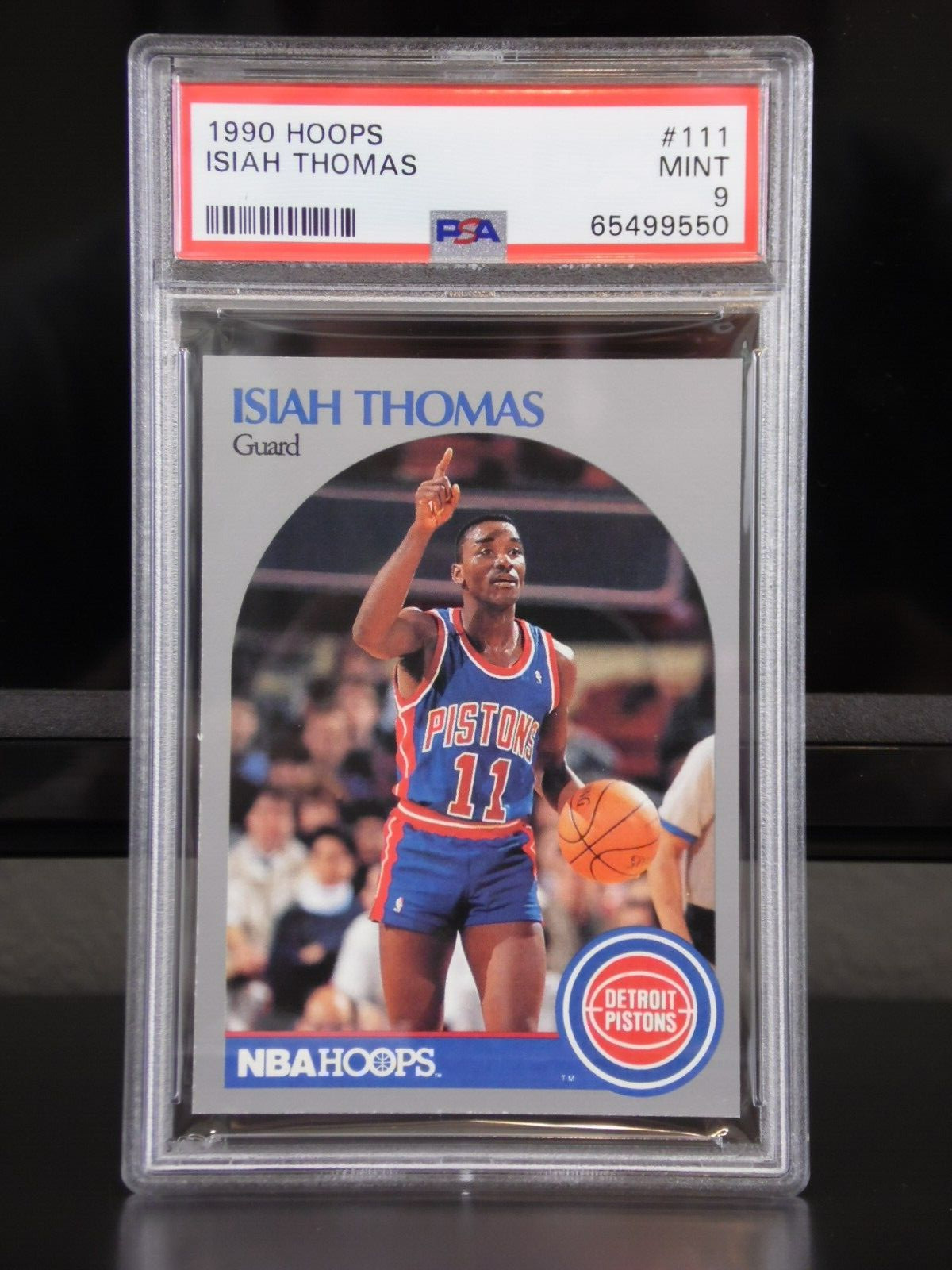 1990 NBA HOOPS ISIAH THOMAS #111 BASKETBALL CARD DETROIT PISTONS HOF PSA 9 MINT