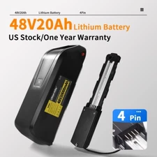 4Pin 52V 48V 36V Electric Bicycle Lithium-ion Battery With BMS, Rechargeable
