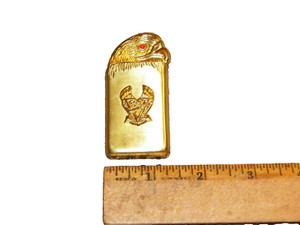 Vintage HARLEY DAVIDSON Gold-tone Butane Lighter w/ Eagle Head Flip Top - AS IS
