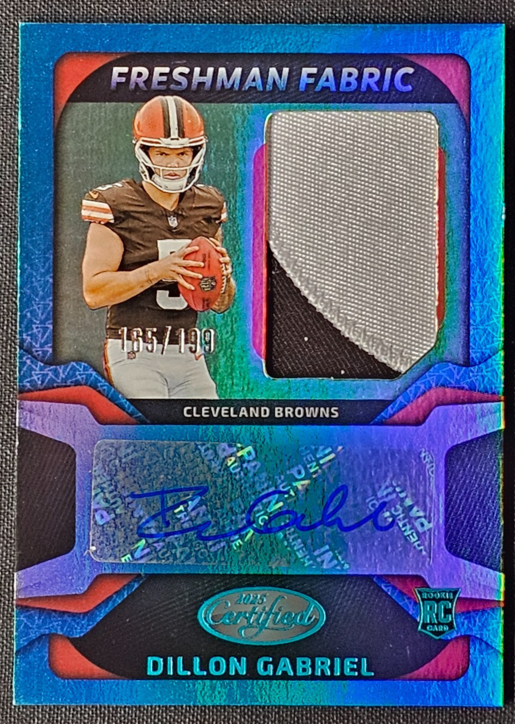 2025 Panini Certified Dillon Gabriel Teal Freshman Fabric Rookie Autograph /199