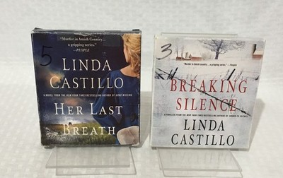 LOT OF 2 AUDIO BOOKS / LINDA CASTILLO / HER LAST BREATH / BREAKING SILENCE / CDs