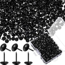 200 Pcs Black Upholstery Tacks 7/16 Inch Decorative Furniture Tacks Thumb Pins U
