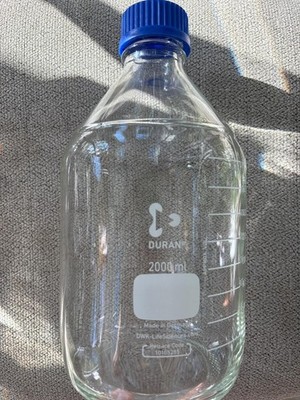 New CHEMGLASS Duran 2000mL Glass  Bottle GL-45 Cap, free shipping