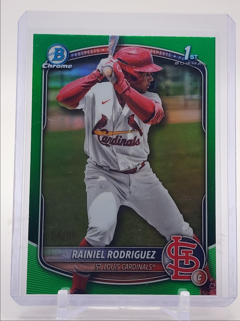 RAINIEL RODRIGUEZ 2025 BOWMAN CHROME 1ST GREEN REFRACTOR CARDINALS /99 Q2754