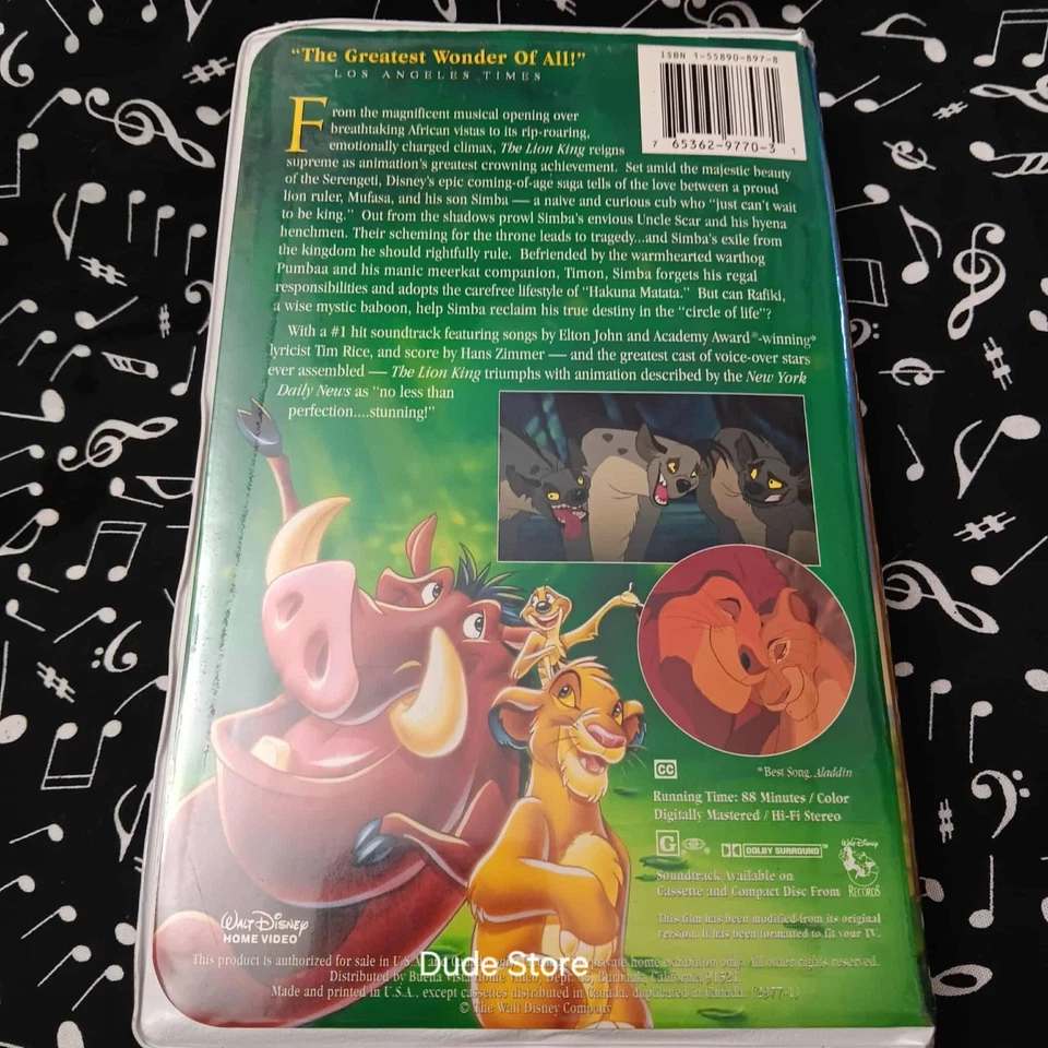 The Lion King by Disney - Animated 1994 Movie On VHS - Clamshell Case - Image 3 of 4