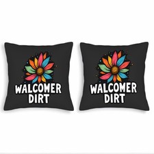 Set of 2 18x18in Throw Pillow Covers with Colorful Flower Design