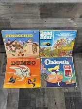 Lot Of 4 Disney Story Book Fairy Tale Vinyl R...