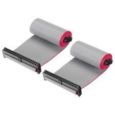 IDC 40Pin Flat Ribbon Cable 2.0mm Pitch FC to FC Connector 30cm Length Grey 2Pcs