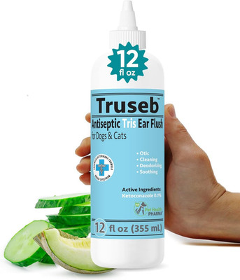 Truseb Advanced Strength Cat & Dog Ear Infection Treatment Trizmaxedta Flush, Me