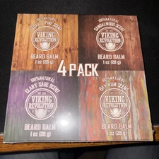 Viking Revolution Beard Oil Conditioner Variety Gift Set - 4 Pack New Sealed 