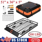 51"x36"x5" Roof Rack Cargo Carrier Basket 200lbs Car Top Luggage Holder with Bag