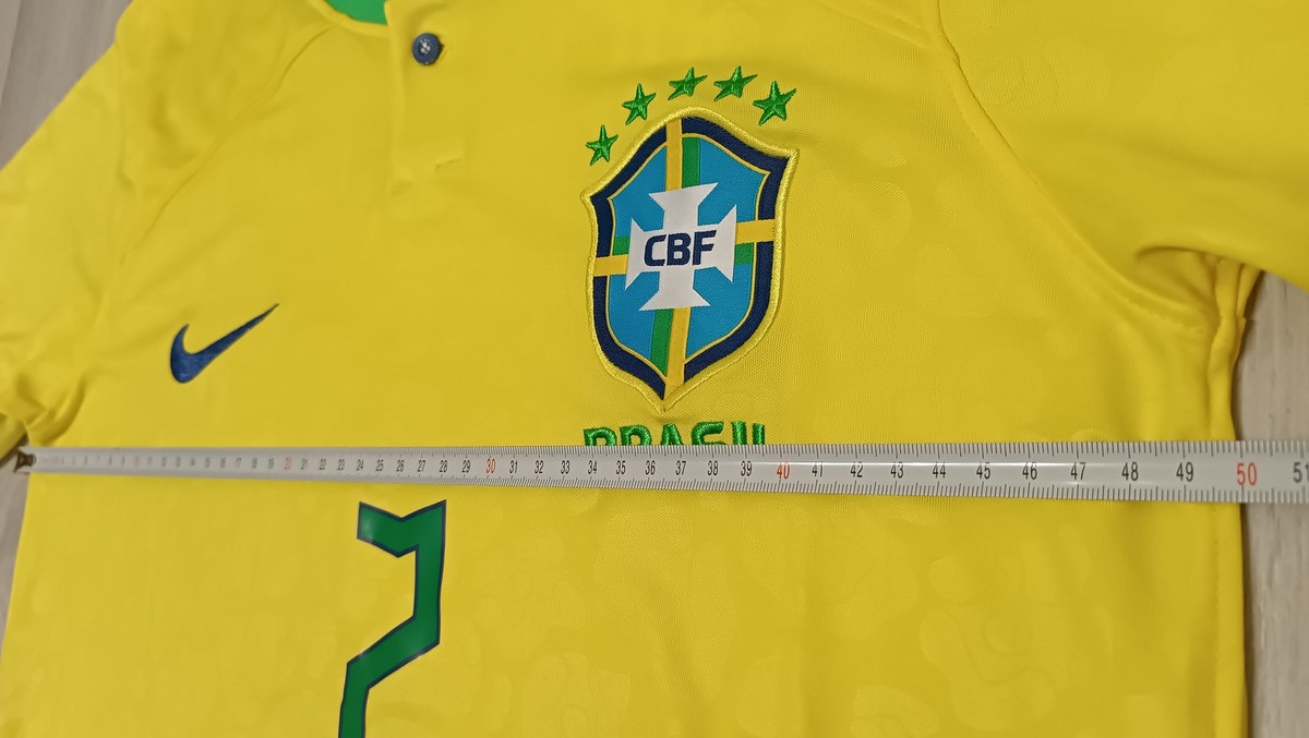 Brazil Home Jersey #7 Richarlison Nike CBF Yellow Football Shirt