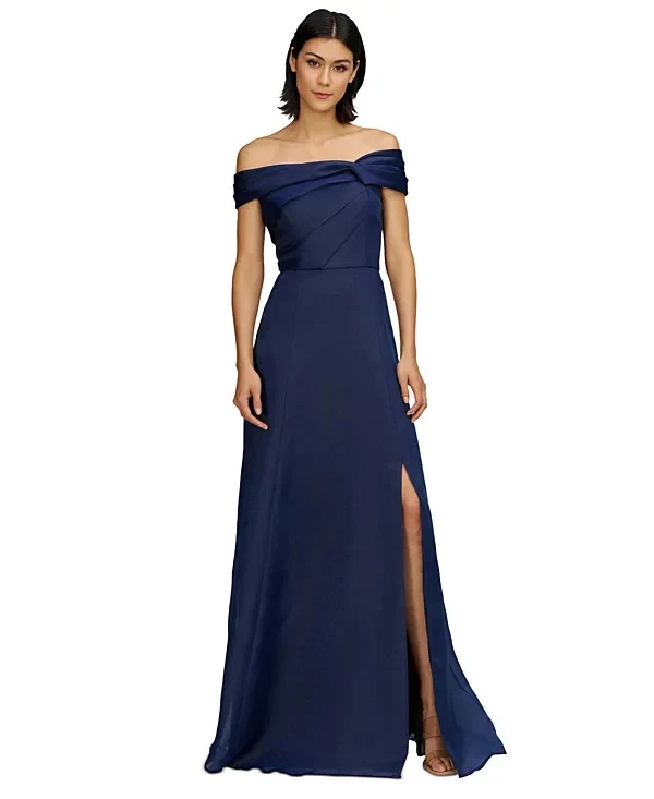 elegant evening dresses cheap Elegant High Slit Sleeveless Formal Evening Dress with V-Neck Pleating main image 1
