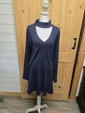 Womens Navy Longsleeve Midi Dress Size Large- Exellent Condition