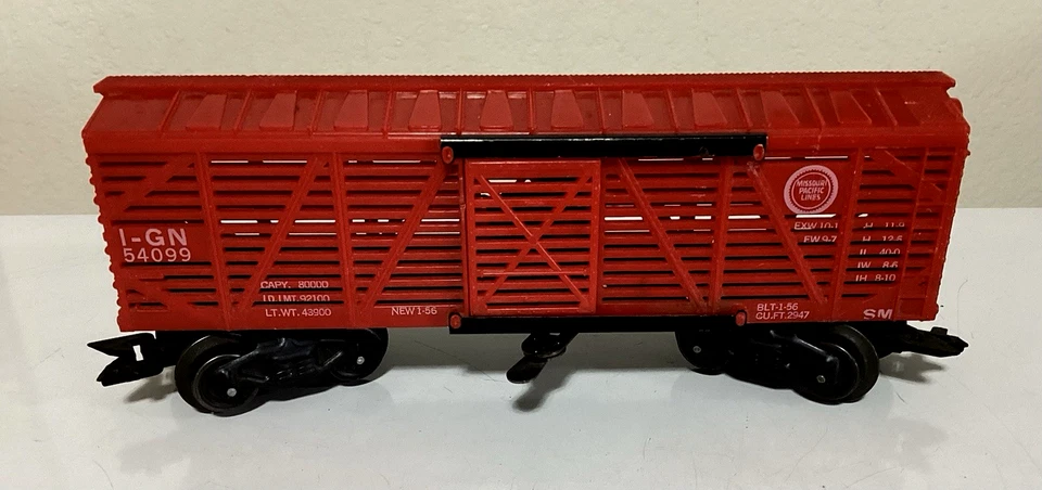 VINTAGE MARX 0 SCALE 3 RAIL I-GN 54099 CATTLE CAR--WORKING ANIMAL--READY TO ROLL - Image 2 of 4