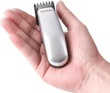 KEMEI Mini Hair Trimmer Compact, Portable Cordless Clipper for Men and Sliver