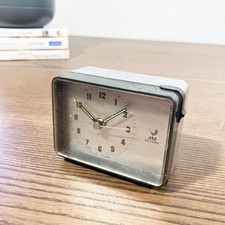 Réveil vintage JAZ Electronic en plastique gris – Made in France circa 1970