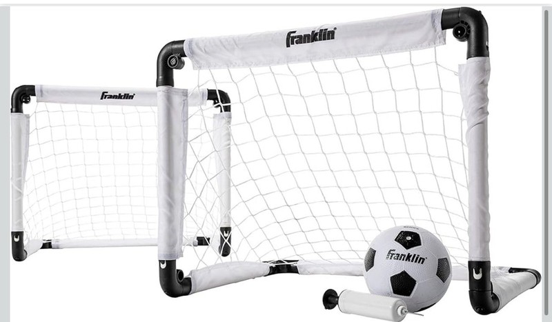 Franklin Sports Kids Mini Soccer Goal Set - Net & Ball with Pump - 22" x 17"