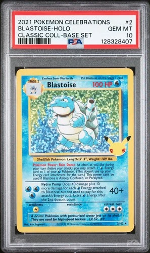 2021 POKEMON CELEBRATIONS CLASSIC COLL #2 BLASTOISE-HOLO PSA 10