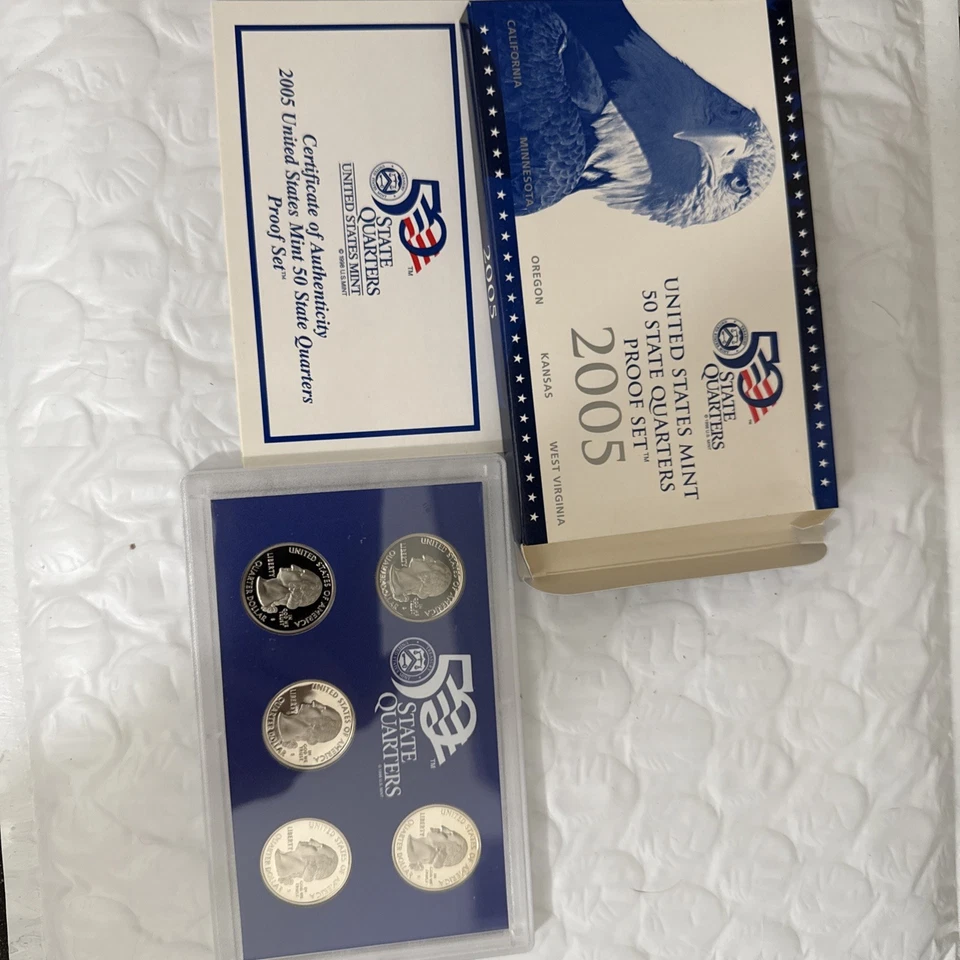 2005 2006 2007 2008 2009 United States Mint State Quarter Proof Sets W/ COA - Image 3 of 4