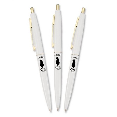 Bic Ballpoint Pen Click Gold 0.5 Oil-based Black Cat Furifuri White Set of 3 CLG