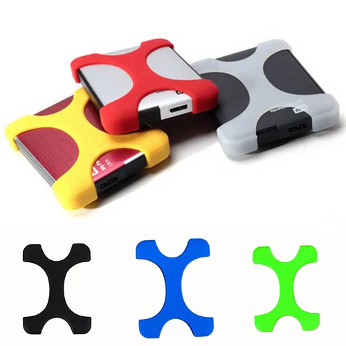 2Pcs Disk Case Silicone Cover  External Shockproof HDD Drive Protector X-type