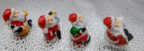 4 Miniature Santa Claus Figures/Cake Toppers. - Imagen 5 de 12