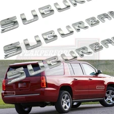 3D Gloss Chrome For Suburban Emblem Door Side&Tailgate Nameplate Letters 2007-20
