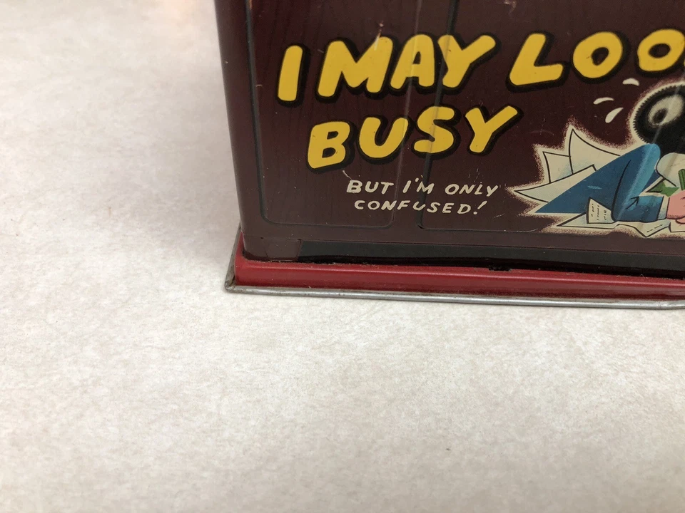 Oso litográfico a batería vintage Linemar marca registrada 'I Am The Boss' juguete de hojalata, Japón Foto 4 de 4