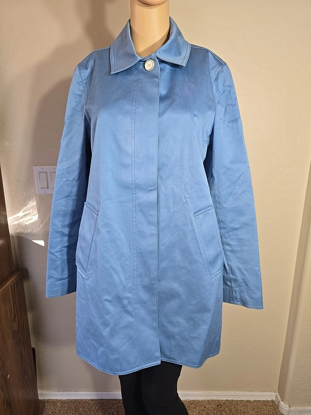 Cappotto trench donna COACH taglia S blu pastello