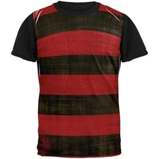 Halloween Striped and Bloody Nightmare Sweater All Over Mens Black Back T Shirt