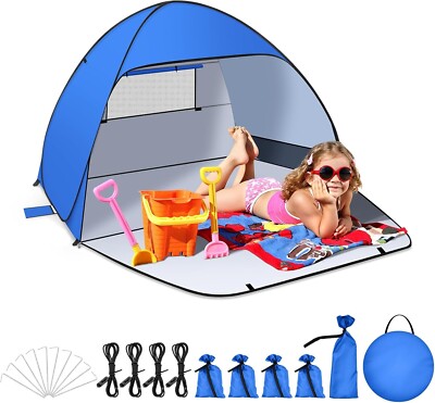 Jsdoin Pop Up Strandzelt für 3-4 (XL) Personen - Automatisch Tragbar